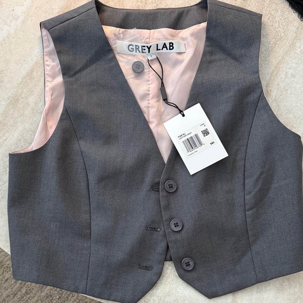 Grey Lab Charcoal Button-Up Vest
